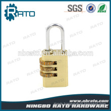 High Security Combination Ractangle 3 Coded Brass Padlock
